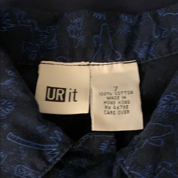 Boys size 7 UR it button up short sleeve top - Picture 2 of 2